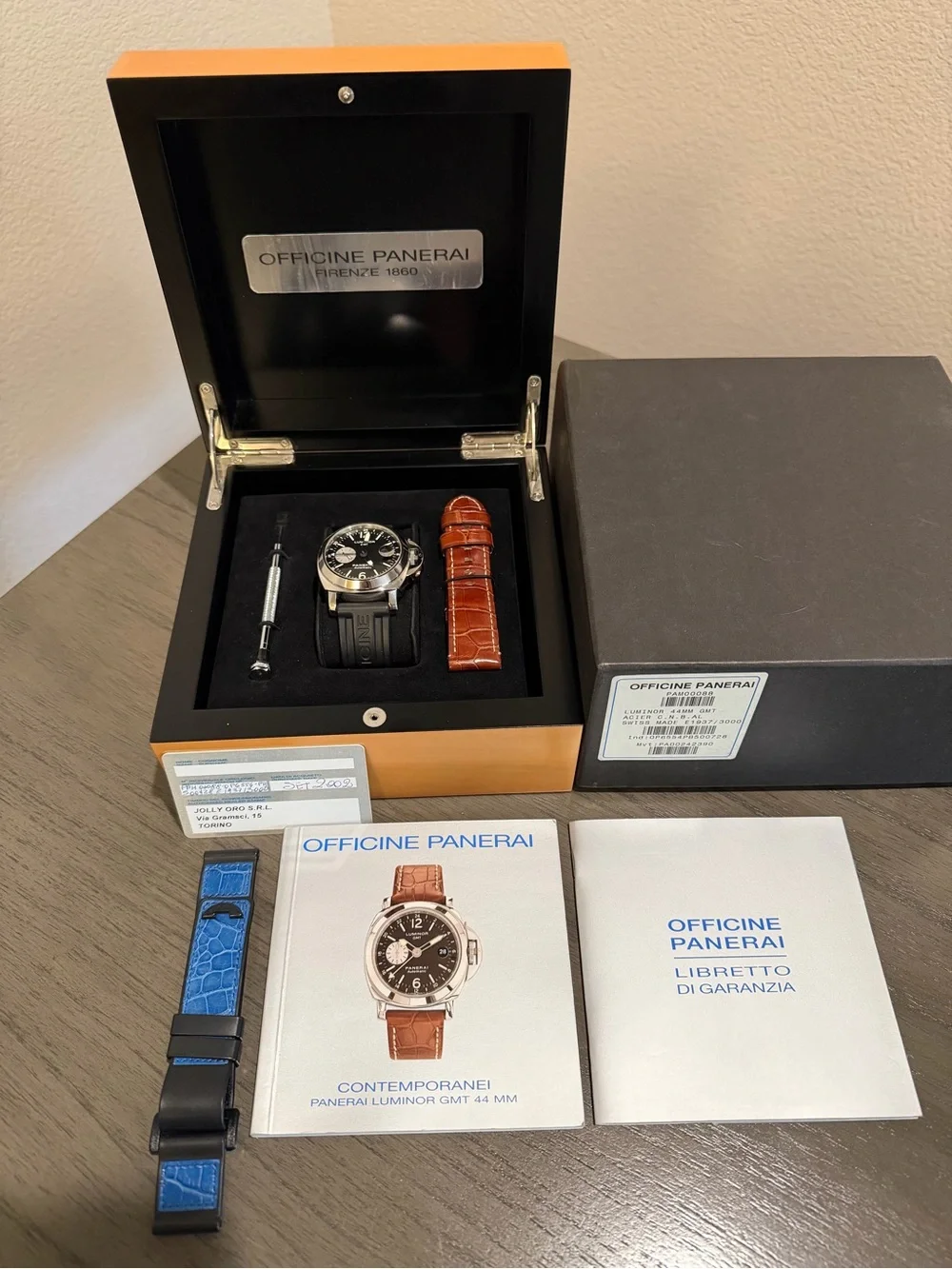 PANERAI Luminor GMT Black Dial Automatic Watch 44mm PAM00088 with Box and Papers